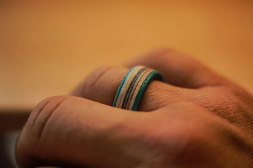Wooden Rings - Recycled skateboards