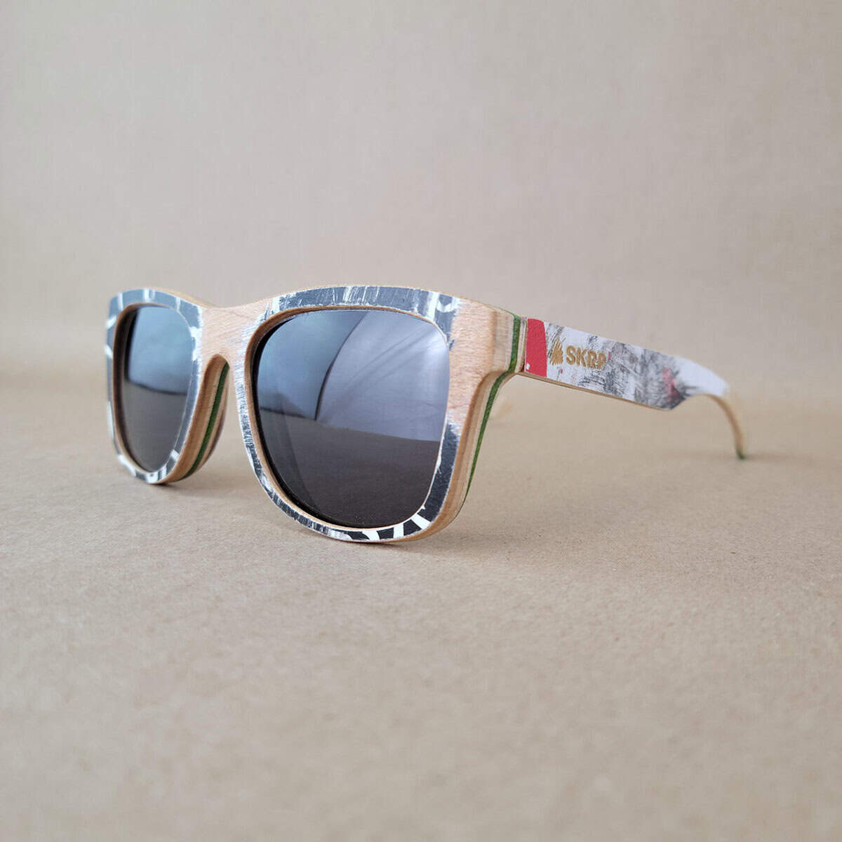 Recycled Wooden Skateboard Sunglasses (Wayfarer style)