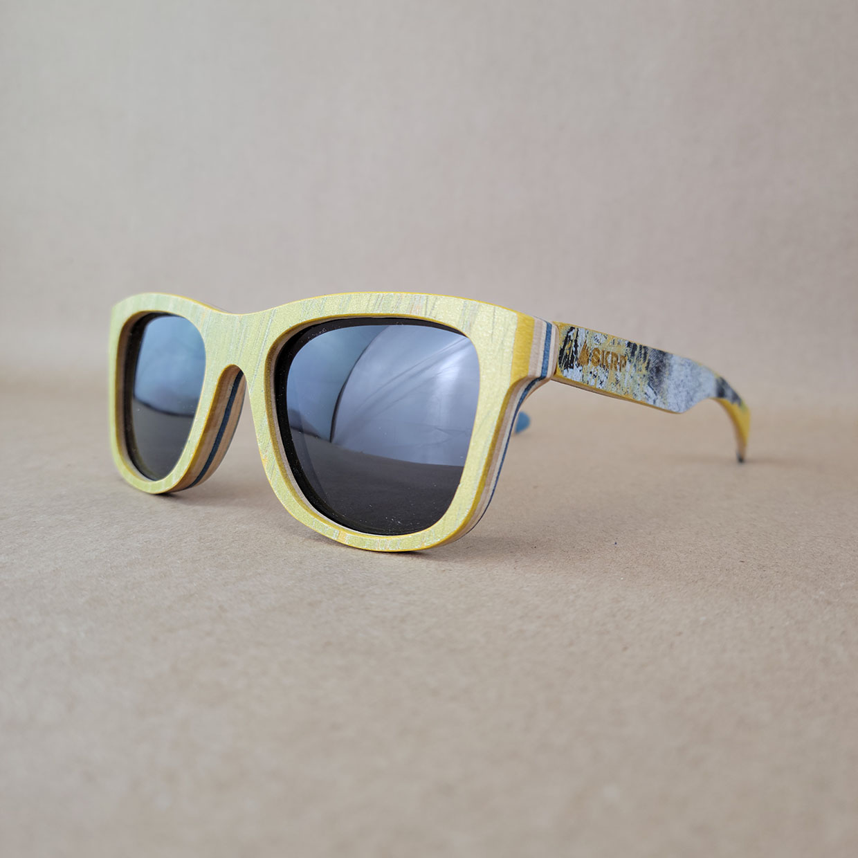 Recycled Wooden Skateboard Sunglasses (Wayfarer style)