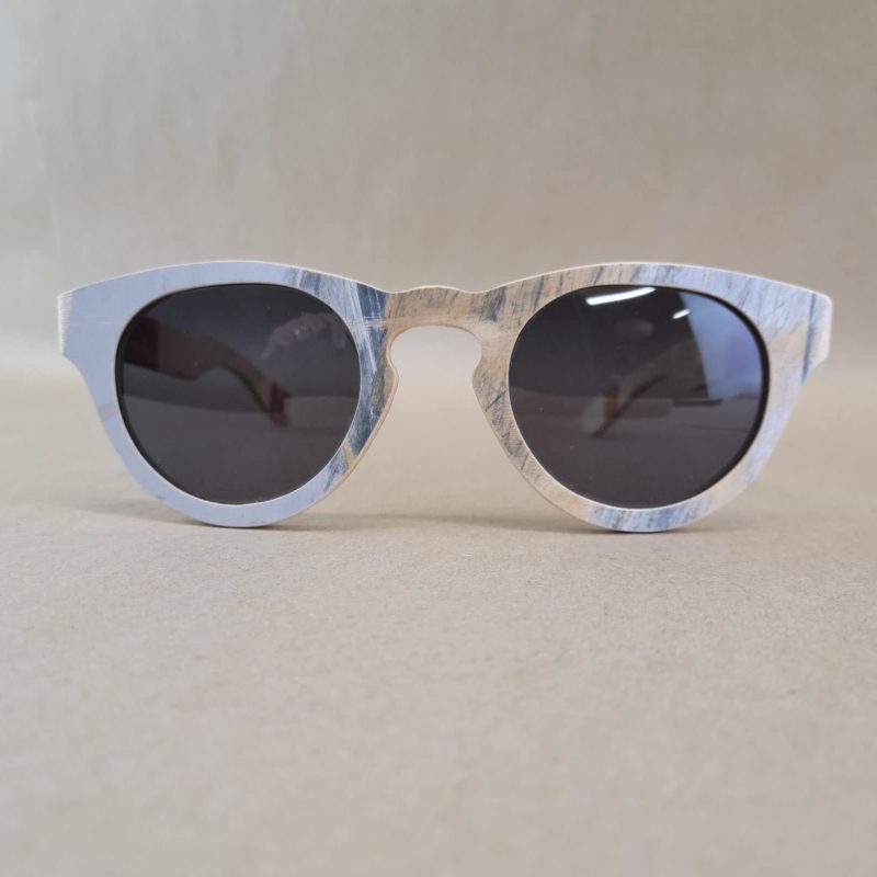 Recycled Wooden Skateboard Sunglasses (Rounded Lens Style)
