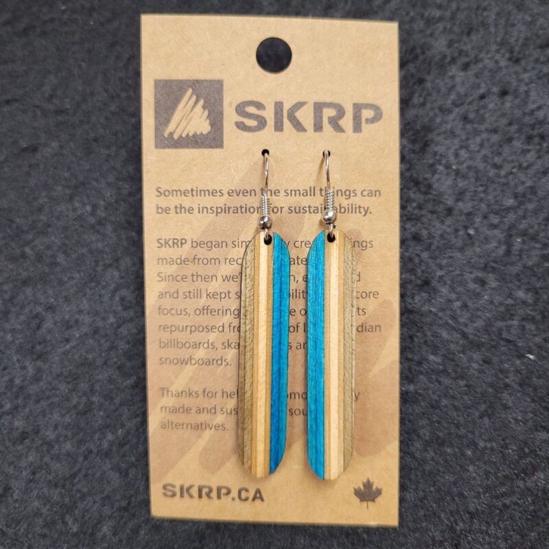 Recycled Skateboard Dangle Earrings