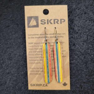 Recycled Skateboard Dangle Earrings