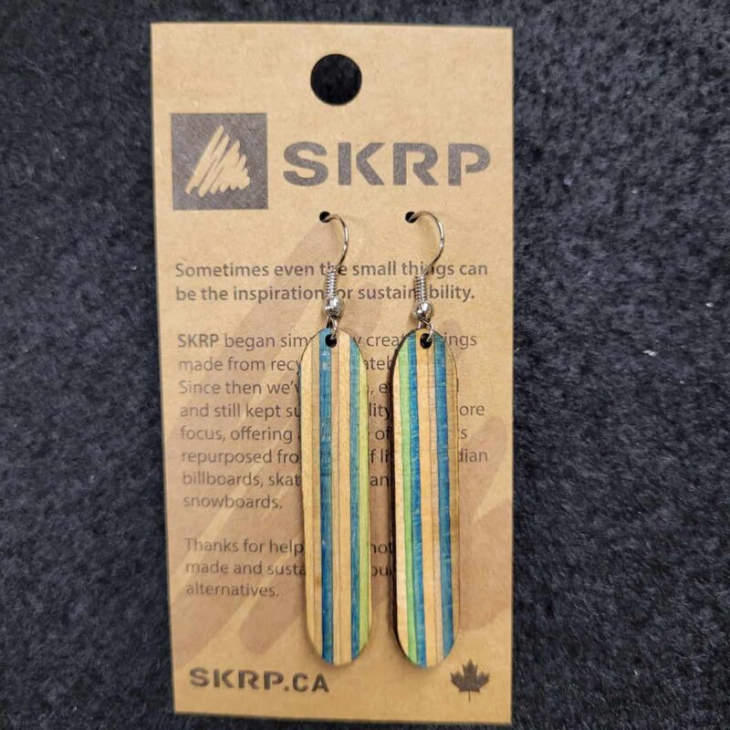 Recycled Skateboard Dangle Earrings