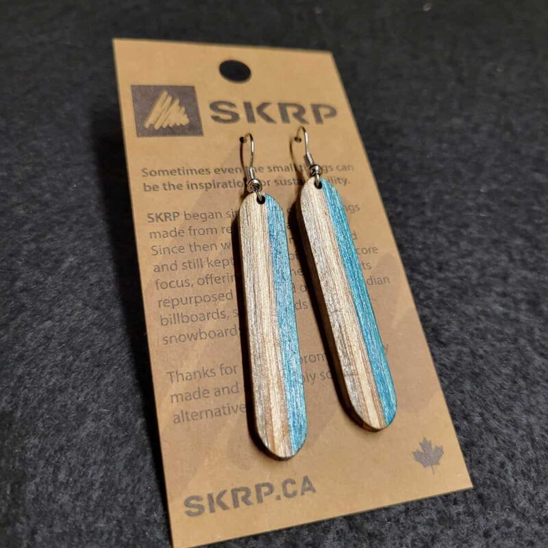 Recycled Skateboard Dangle Earrings