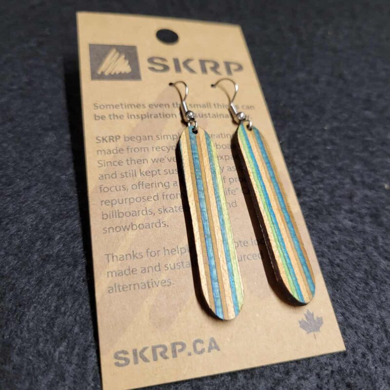 Recycled Skateboard Dangle Earrings