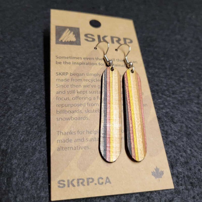 Recycled Skateboard Dangle Earrings