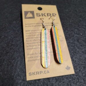 Recycled Skateboard Dangle Earrings