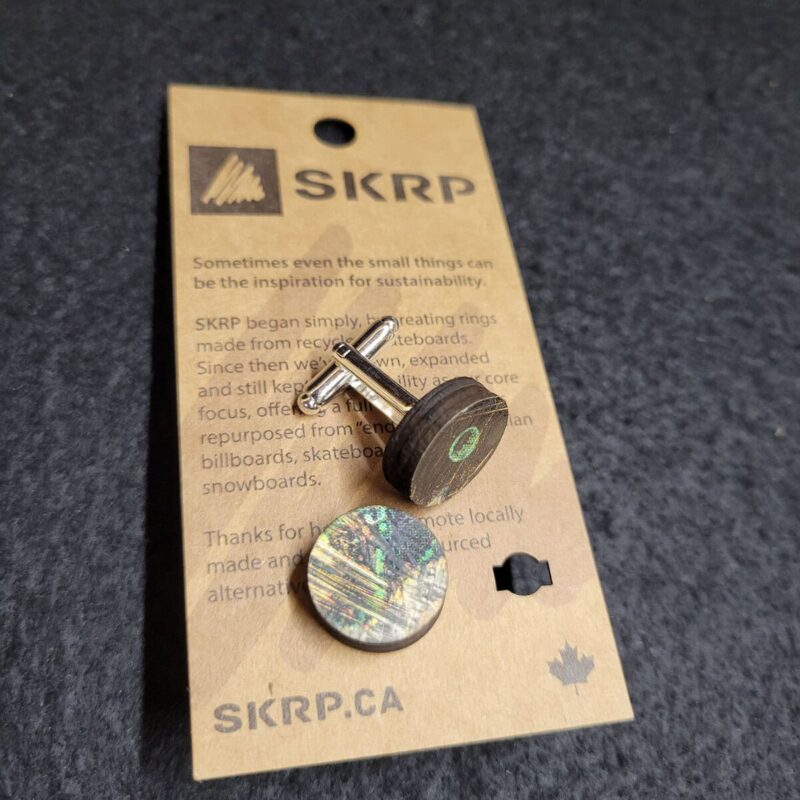 Recycled Skateboard Cufflinks