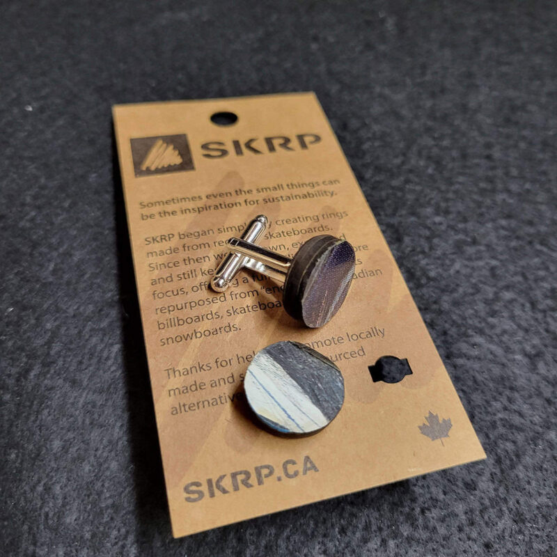 Recycled Skateboard Cufflinks