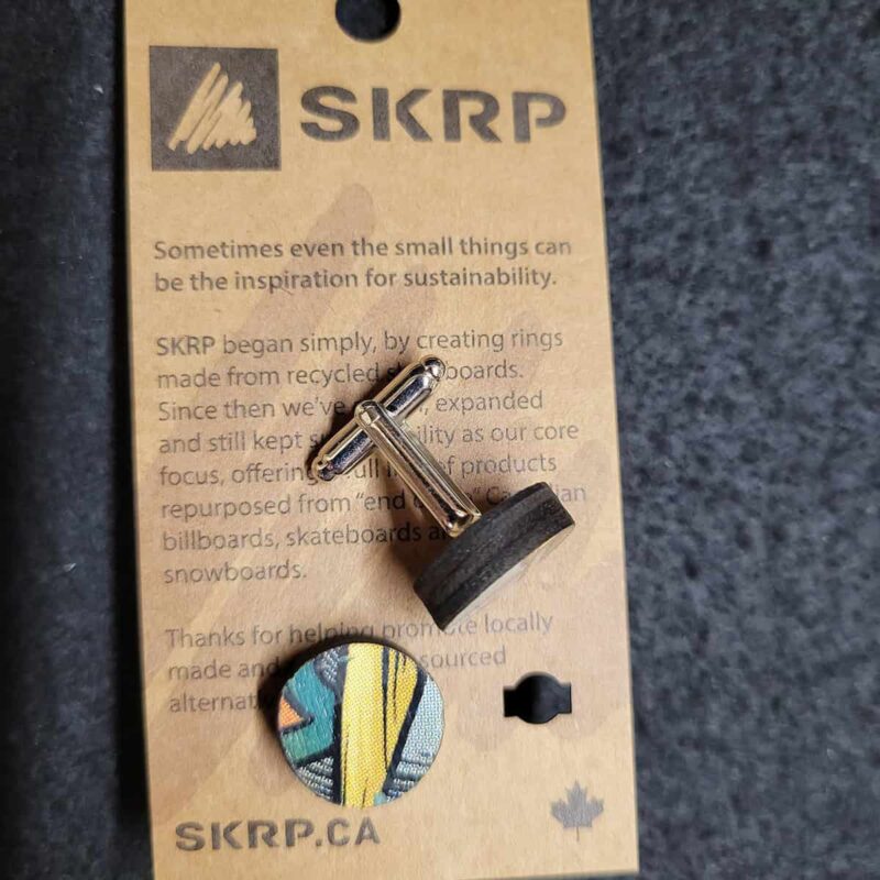 Recycled Skateboard Cufflinks