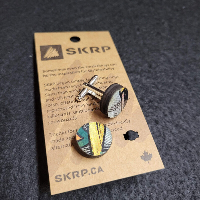 Recycled Skateboard Cufflinks