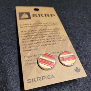 Recycled Skateboard Circular Stud Earrings