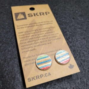 Recycled Skateboard Circular Stud Earrings