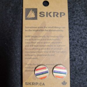 Recycled Skateboard Circular Stud Earrings