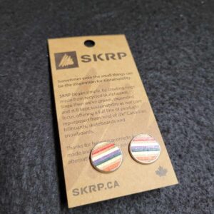 Recycled Skateboard Circular Stud Earrings