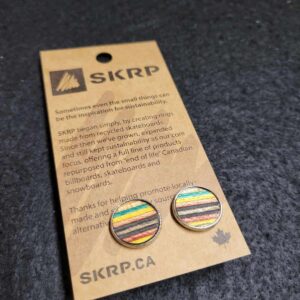 Recycled Skateboard Circular Stud Earrings