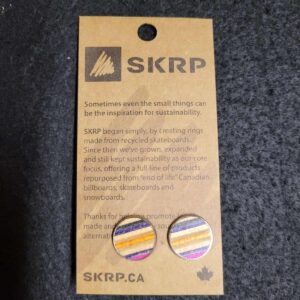 Recycled Skateboard Circular Stud Earrings