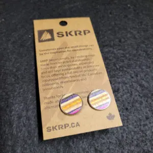 Recycled Skateboard Circular Stud Earrings