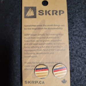 Recycled Skateboard Circular Stud Earrings