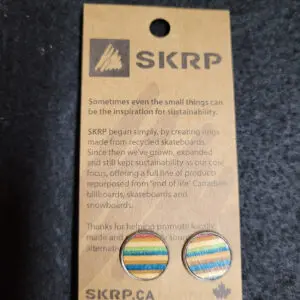 Recycled Skateboard Circular Stud Earrings