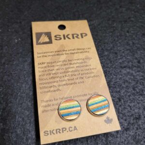 Recycled Skateboard Circular Stud Earrings