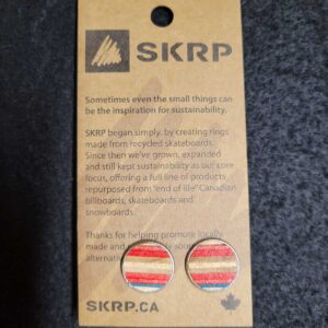 Recycled Skateboard Circular Stud Earrings