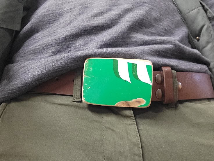 Recycled Skateboard Belt Buckle