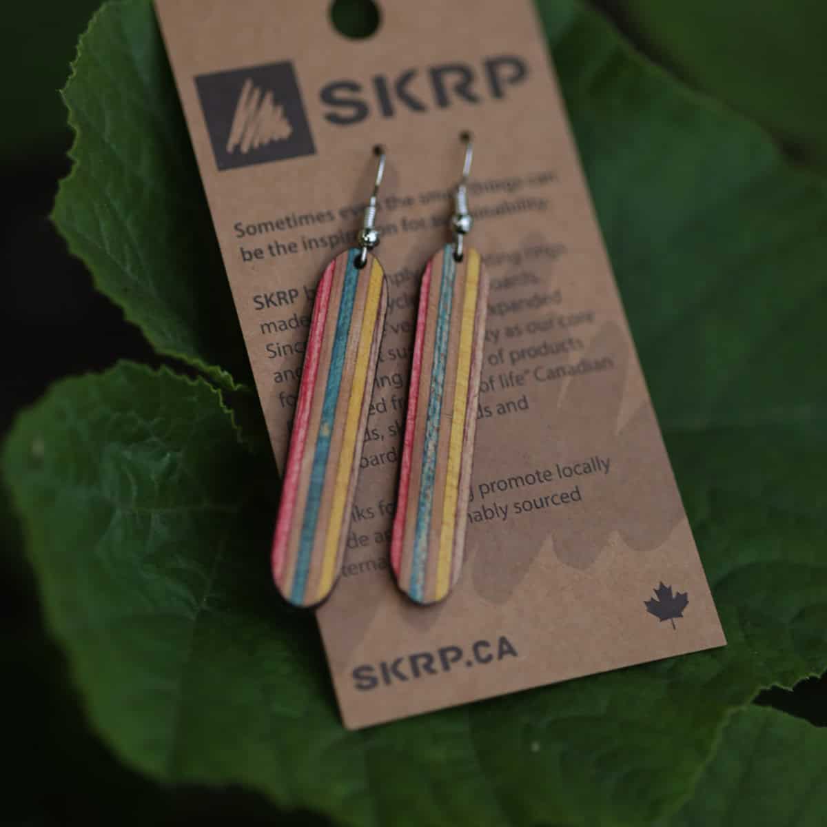 Triangle Recycled Skateboard Stud Earrings main image 1