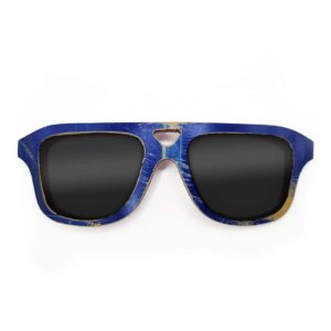 Aviator Style Recycled Wooden Skateboard Glasses