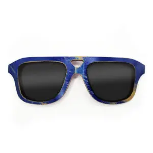 Aviator Style Recycled Wooden Skateboard Glasses
