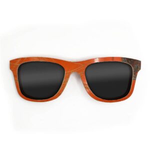 Wayfarer Style Recycled Wooden Skateboard Glasses (Large)