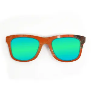 Wayfarer Style Recycled Wooden Skateboard Glasses (Large)