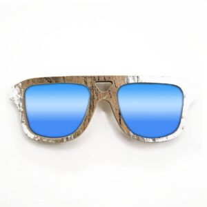 Aviator Style Recycled Wooden Skateboard Glasses
