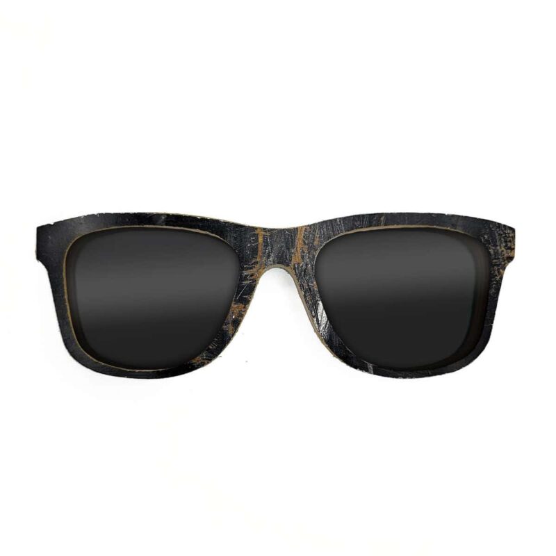 Wayfarer Style Recycled Wooden Skateboard Glasses