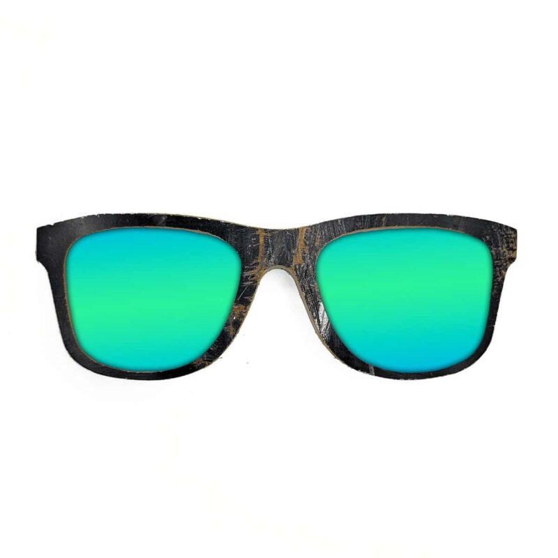 Wayfarer Style Recycled Wooden Skateboard Glasses