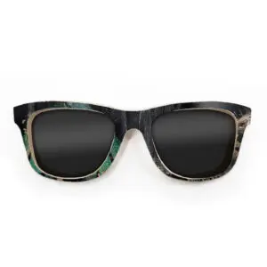 Wayfarer Style Recycled Wooden Skateboard Glasses (Large)