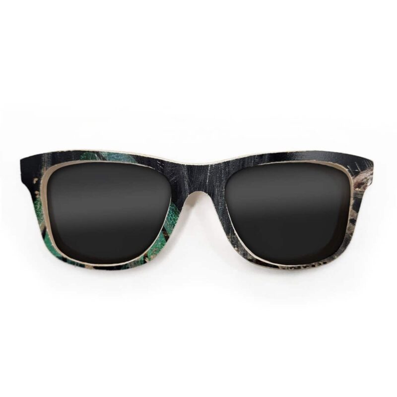 Wayfarer Style Recycled Wooden Skateboard Glasses (Large)