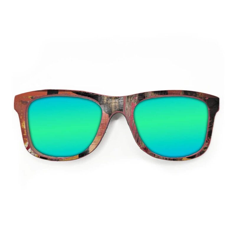 Wayfarer Style Recycled Wooden Skateboard Glasses (Large)