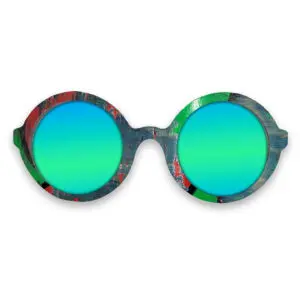 Iris Style Recycled Wooden Skateboard Glasses