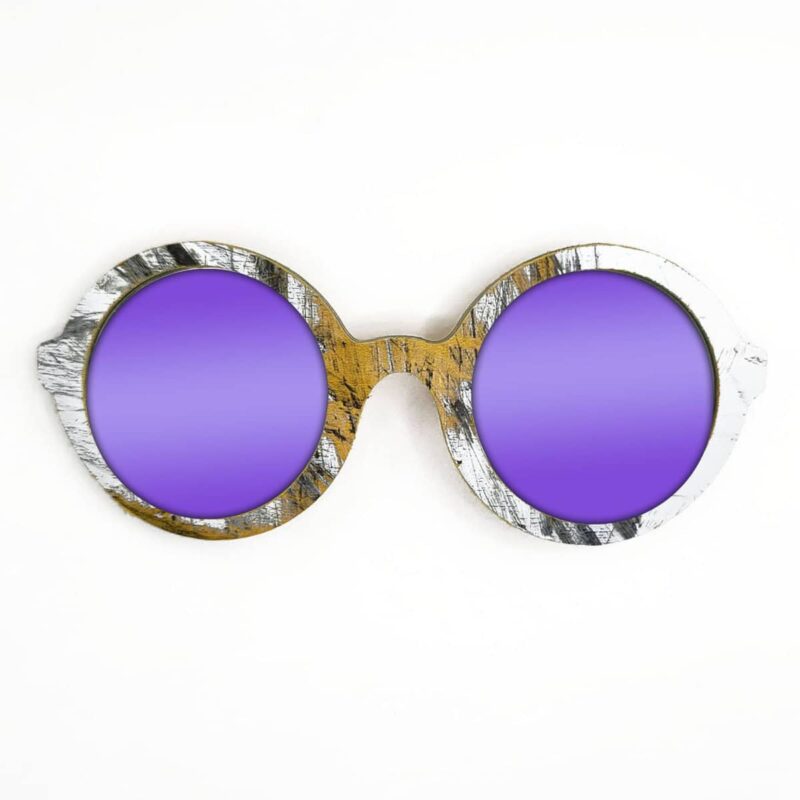 Iris Style Recycled Wooden Skateboard Glasses