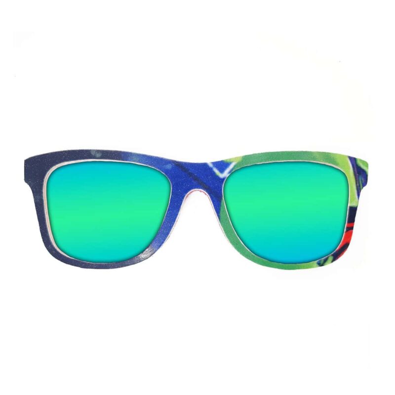 Wayfarer Style Recycled Wooden Snowboard Glasses (Large)