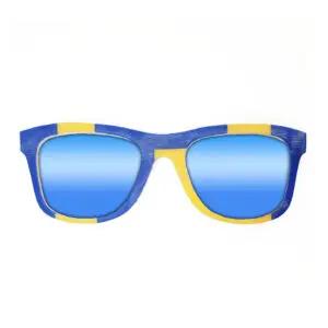 Wayfarer Style Recycled Wooden Snowboard Glasses (Large)