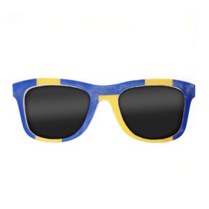 Wayfarer Style Recycled Wooden Snowboard Glasses (Large)