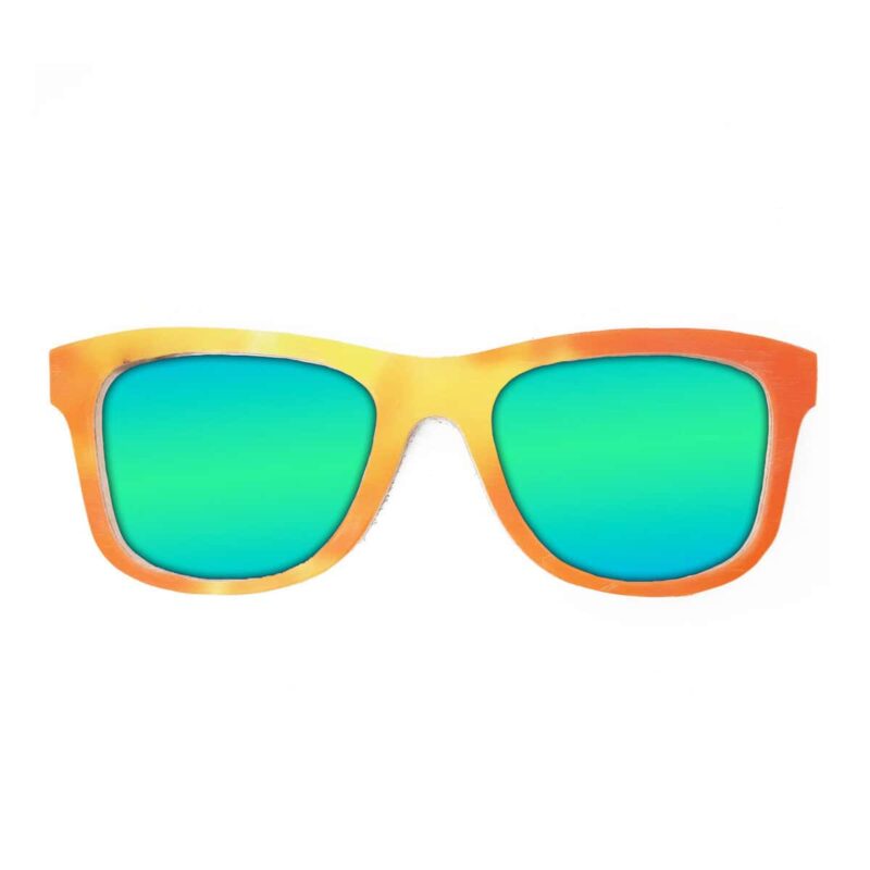 Wayfarer Style Recycled Wooden Snowboard Glasses (Large)