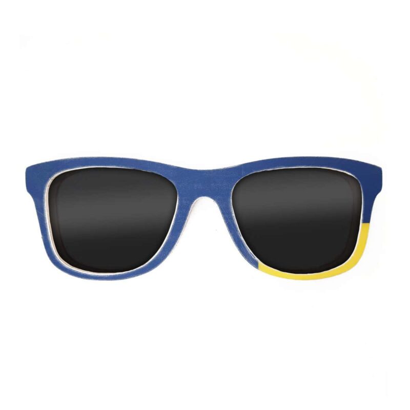 Wayfarer Style Recycled Wooden Snowboard Glasses (Large)