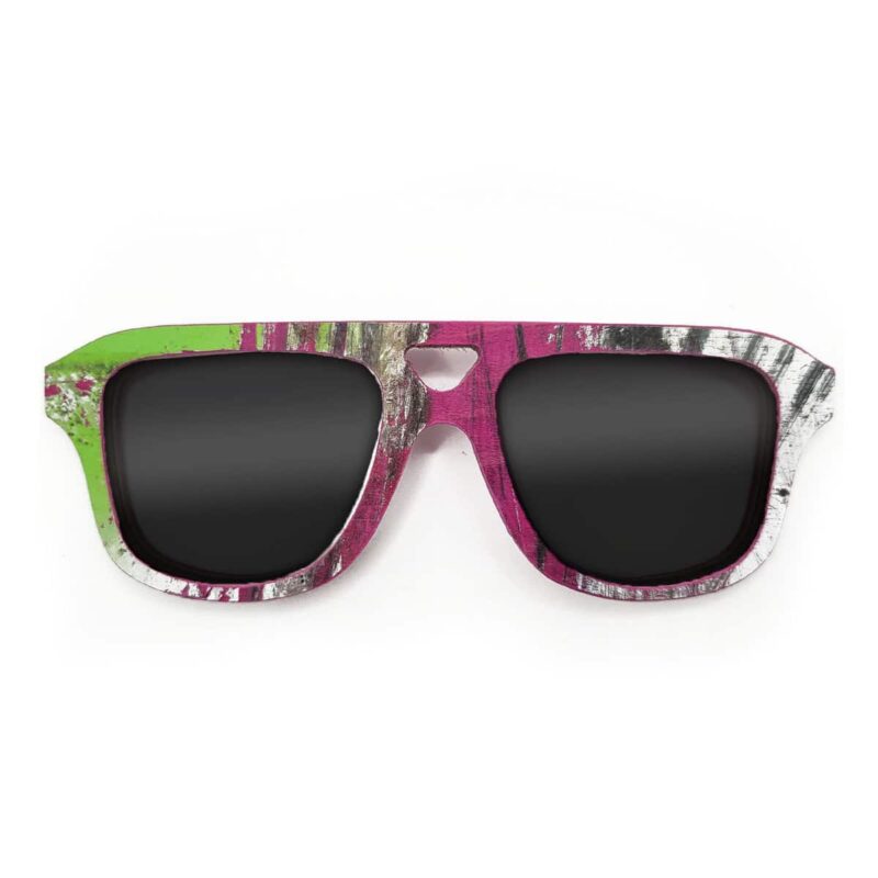 Aviator Style Recycled Wooden Skateboard Glasses
