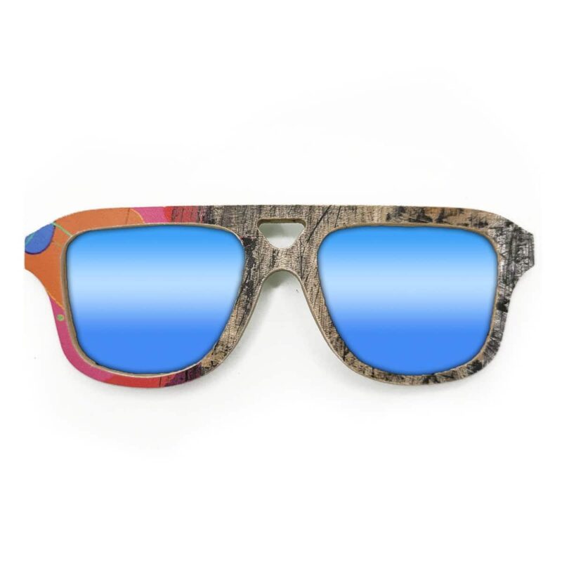 Aviator Style Recycled Wooden Skateboard Glasses