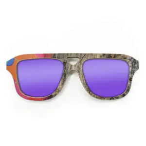 Aviator Style Recycled Wooden Skateboard Glasses