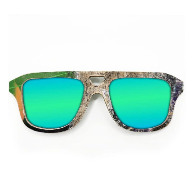 Aviator Style Recycled Wooden Skateboard Glasses