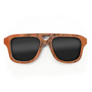 Aviator Style Recycled Wooden Skateboard Glasses